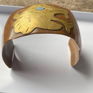Gold and copper Cuff Bracelet